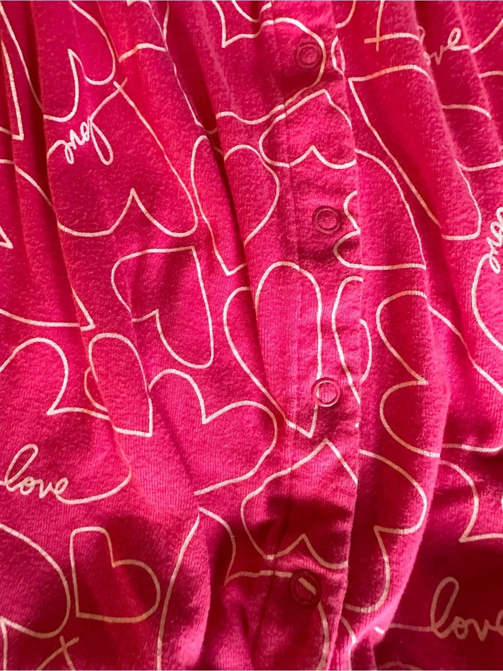 Carter's Bright Pink Heart-Print Romper Pajamas